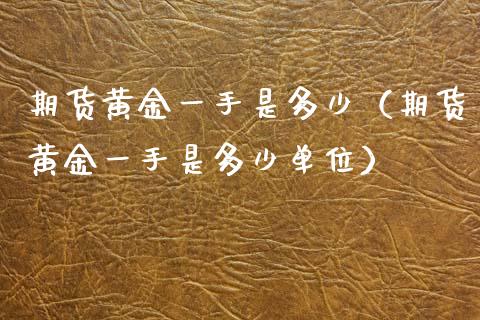 期货黄金一手是多少（期货黄金一手是多少单位）_https://www.xyskdbj.com_原油行情_第1张