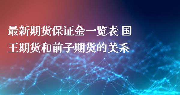 最新期货保证金一览表 国王期货和前子期货的关系_https://www.xyskdbj.com_期货学院_第1张