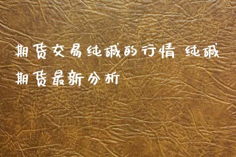 期货交易纯碱的行情 纯碱期货最新分析_https://www.xyskdbj.com_原油直播_第1张