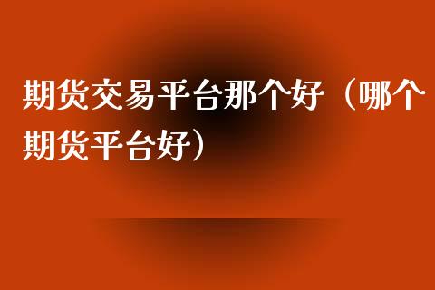 期货交易平台那个好（哪个期货平台好）_https://www.xyskdbj.com_期货平台_第1张