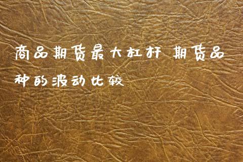 商品期货最大杠杆 期货品种的波动比较_https://www.xyskdbj.com_原油行情_第1张