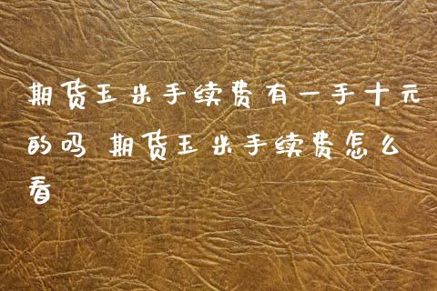 期货玉米手续费有一手十元的吗 期货玉米手续费怎么看_https://www.xyskdbj.com_原油直播_第1张