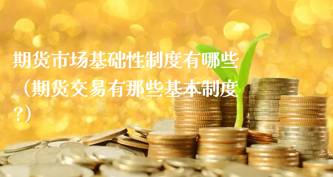 期货市场基础性制度有哪些（期货交易有那些基本制度?）_https://www.xyskdbj.com_期货平台_第1张