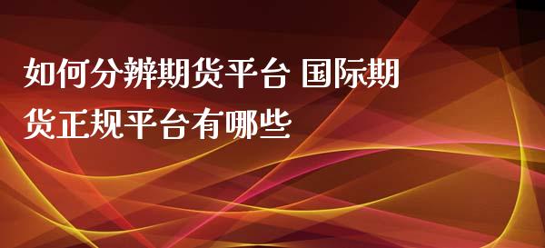 如何分辨期货平台 国际期货正规平台有哪些_https://www.xyskdbj.com_期货平台_第1张