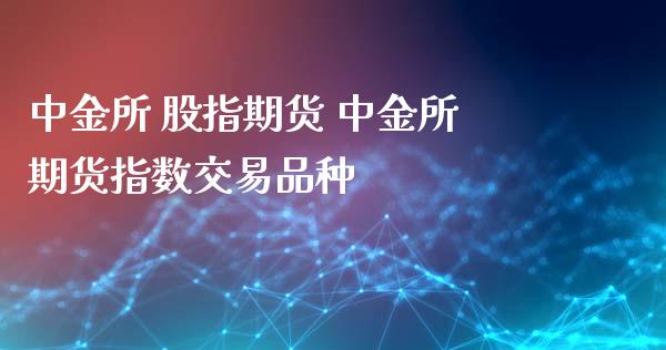 中金所 股指期货 中金所期货指数交易品种_https://www.xyskdbj.com_期货学院_第1张