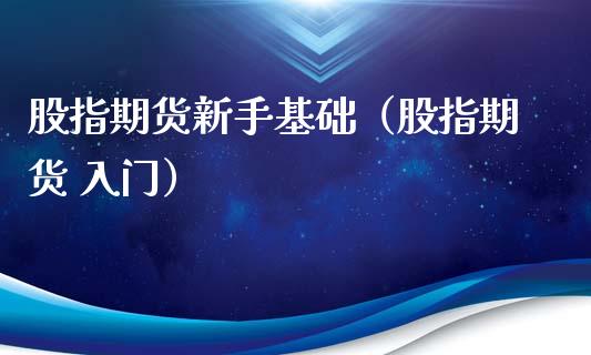 股指期货新手基础（股指期货 入门）_https://www.xyskdbj.com_期货学院_第1张