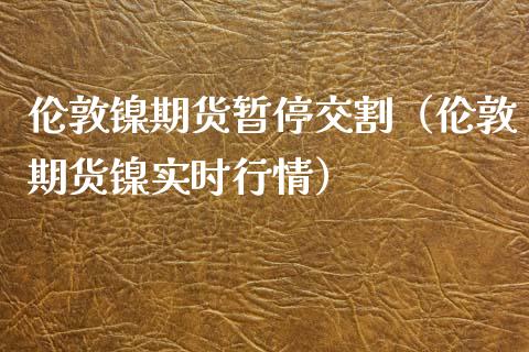 伦敦镍期货暂停交割（伦敦期货镍实时行情）_https://www.xyskdbj.com_原油直播_第1张