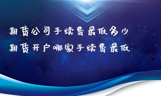 期货公司手续费最低多少 期货开户哪家手续费最低_https://www.xyskdbj.com_期货学院_第1张