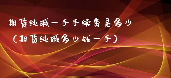 期货纯碱一手手续费是多少（期货纯碱多少钱一手）_https://www.xyskdbj.com_期货行情_第1张