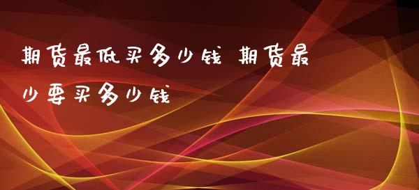 期货最低买多少钱 期货最少要买多少钱_https://www.xyskdbj.com_期货学院_第1张