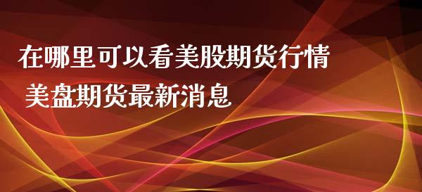 在哪里可以看美股期货行情 美盘期货最新消息_https://www.xyskdbj.com_期货手续费_第1张
