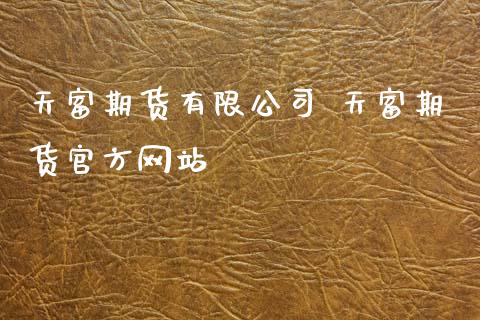 天富期货有限公司 天富期货官方网站_https://www.xyskdbj.com_期货学院_第1张