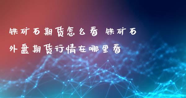 铁矿石期货怎么看 铁矿石外盘期货行情在哪里看_https://www.xyskdbj.com_期货手续费_第1张