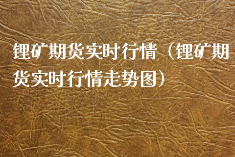 锂矿期货实时行情（锂矿期货实时行情走势图）_https://www.xyskdbj.com_期货平台_第1张