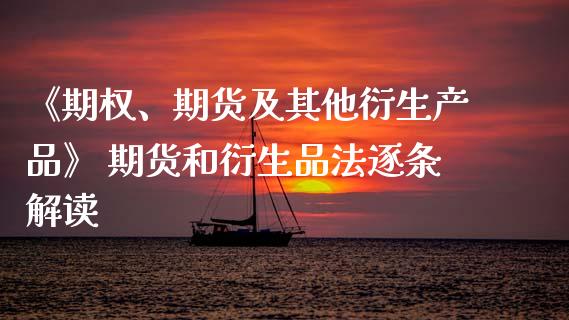 《期权、期货及其他衍生产品》 期货和衍生品法逐条解读_https://www.xyskdbj.com_期货学院_第1张