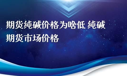 期货纯碱价格为啥低 纯碱期货市场价格_https://www.xyskdbj.com_期货平台_第1张