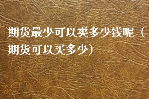 期货最少可以卖多少钱呢（期货可以买多少）_https://www.xyskdbj.com_原油直播_第1张