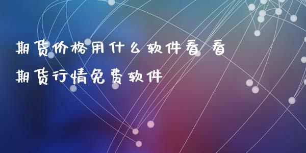 期货价格用什么软件看 看期货行情免费软件_https://www.xyskdbj.com_期货手续费_第1张